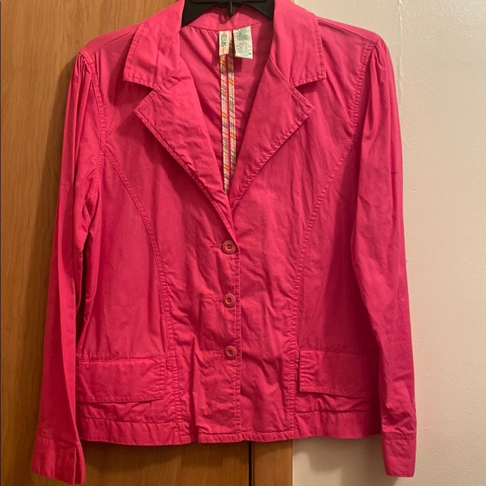 Bill Blass Pink Blazer Lightweight Cotton Blend